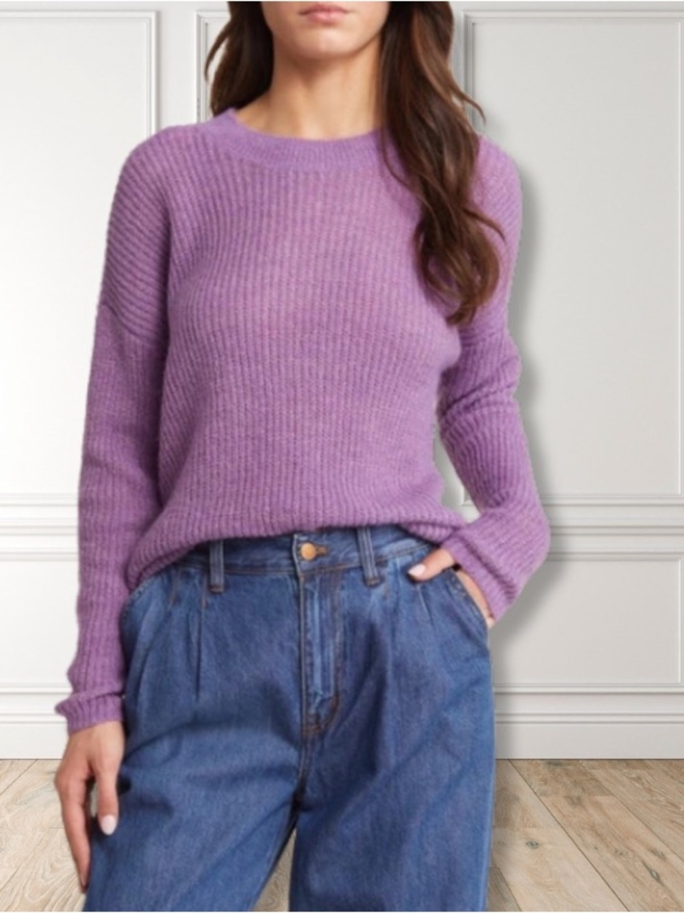 MADEWELL Ribbed Crewneck
Alpaca Blend Sweater in Heather
Amethyst - Picture 10 of 10